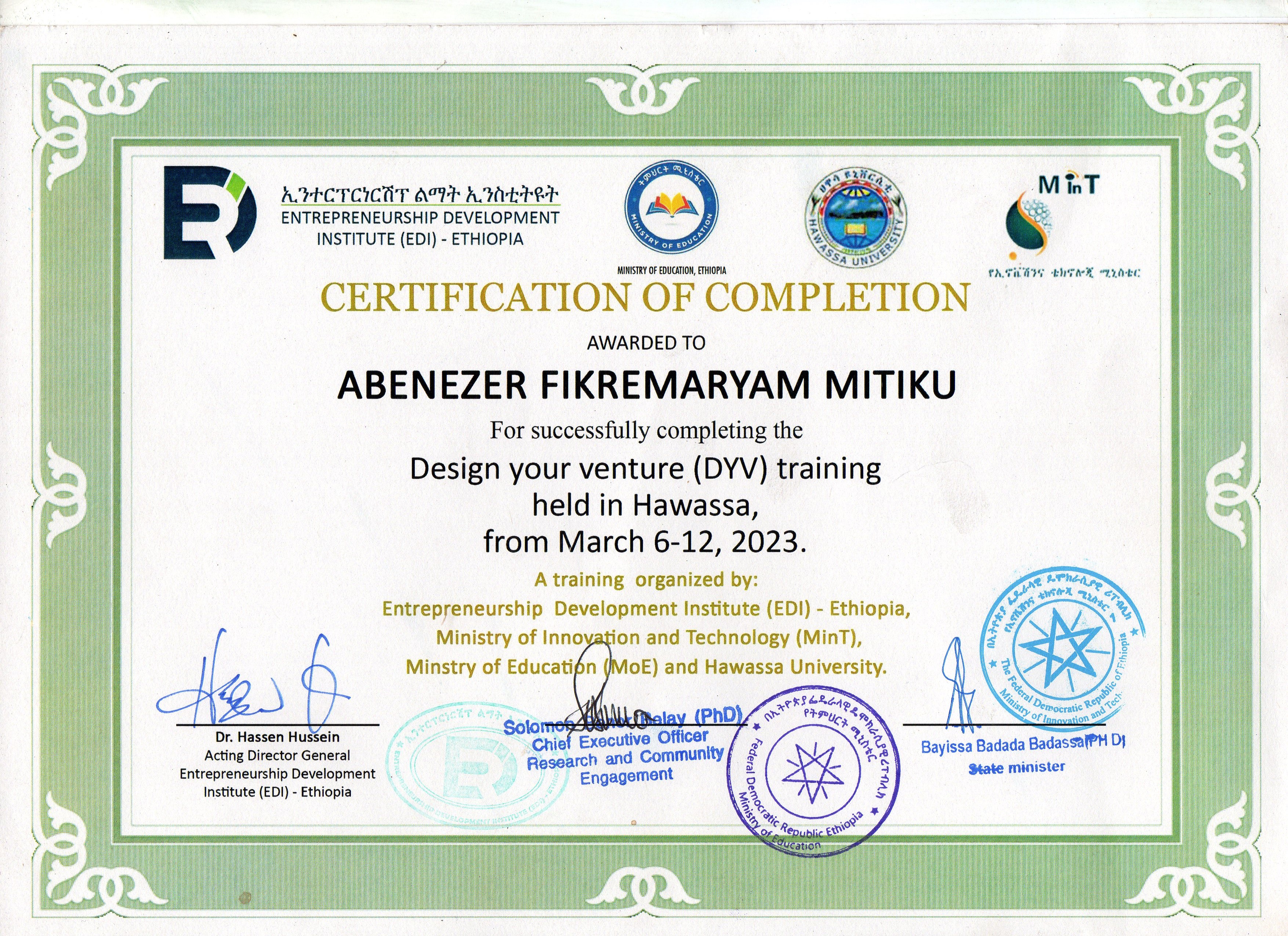 Certificate 3
